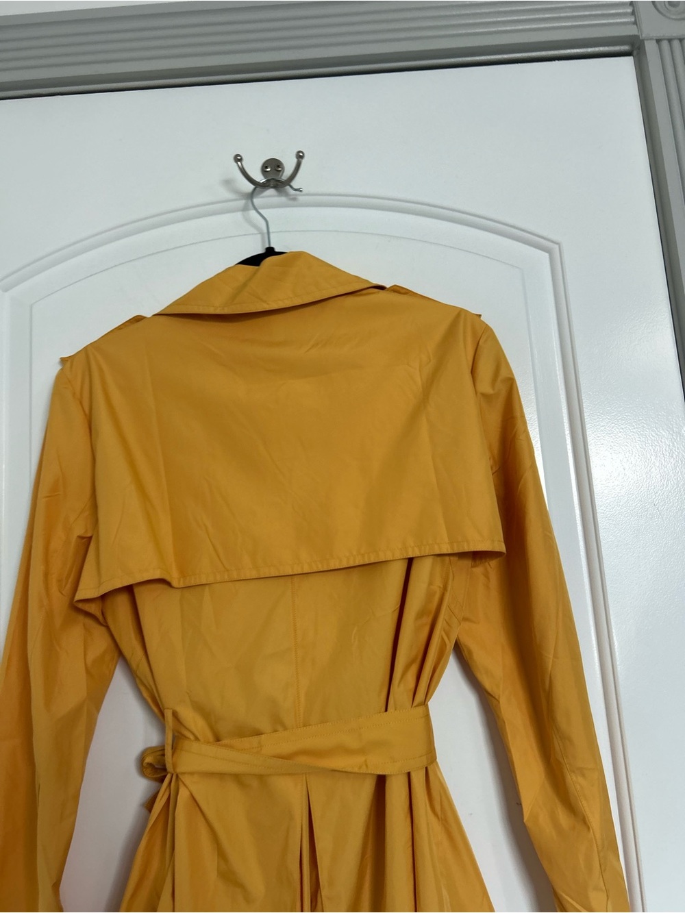 Lafayette 148 Mustard Yellow Trench Coat with Belt Size 8 Chic Fall Preppy 90s - Picture 4 of 16